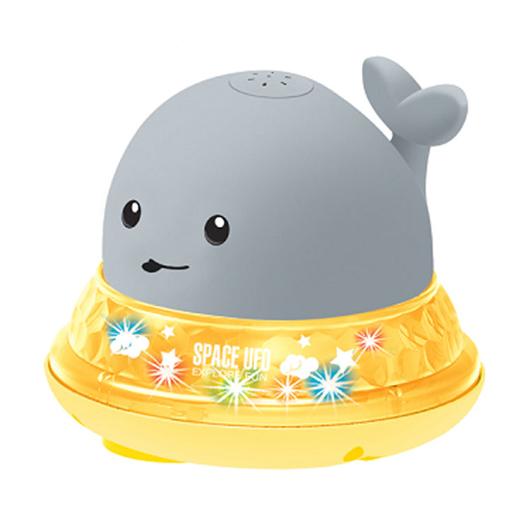 Color: Grey yellow - New Baby Bathroom Bath Electric Induction Whale Spray Small Toy